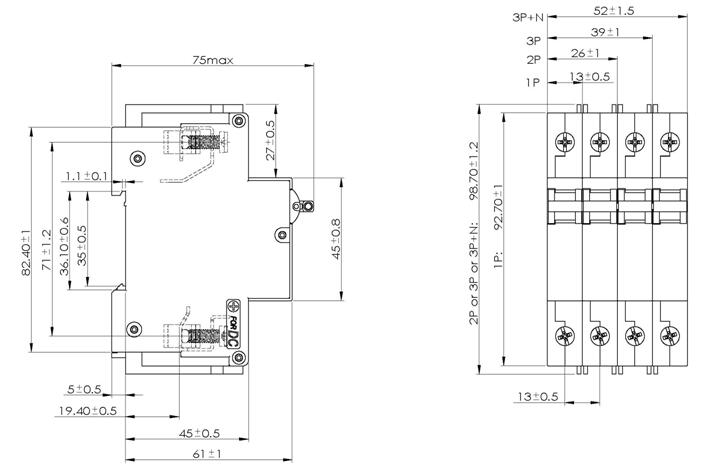 bd circuit breaker for equipment Dimensions and wiring method china