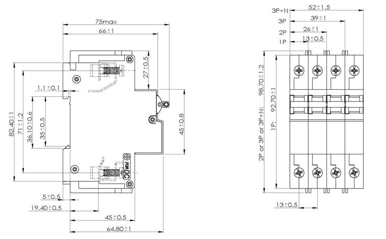 bd circuit breaker for equipment Dimensions and wiring method supplier