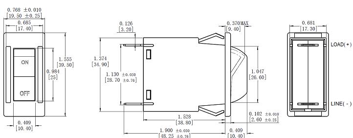 bm circuit breaker for equipment Dimensions