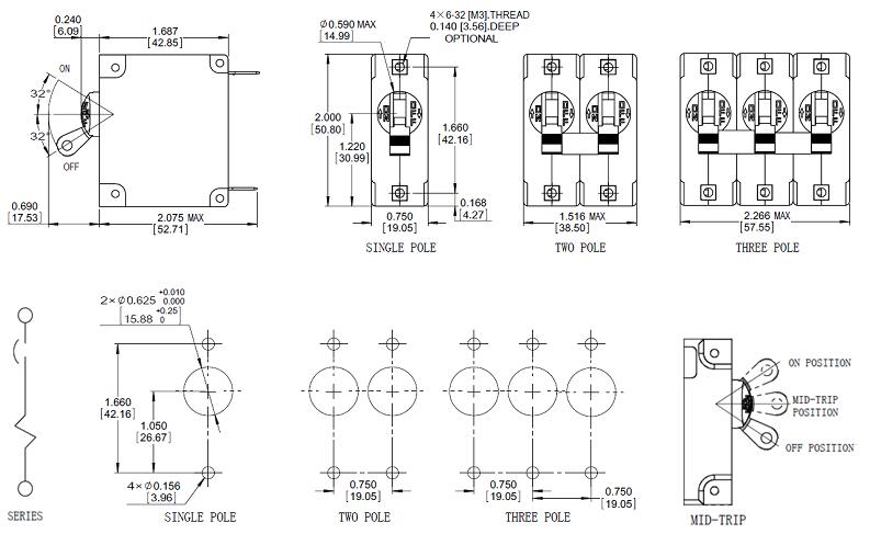 ba circuit breaker for equipment Dimensions and wiring method