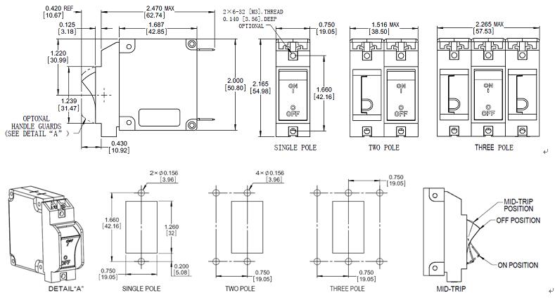 ba circuit breaker for equipment Dimensions and wiring method china
