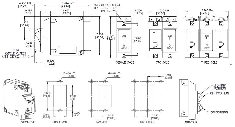 ba circuit breaker for equipment Dimensions and wiring method china