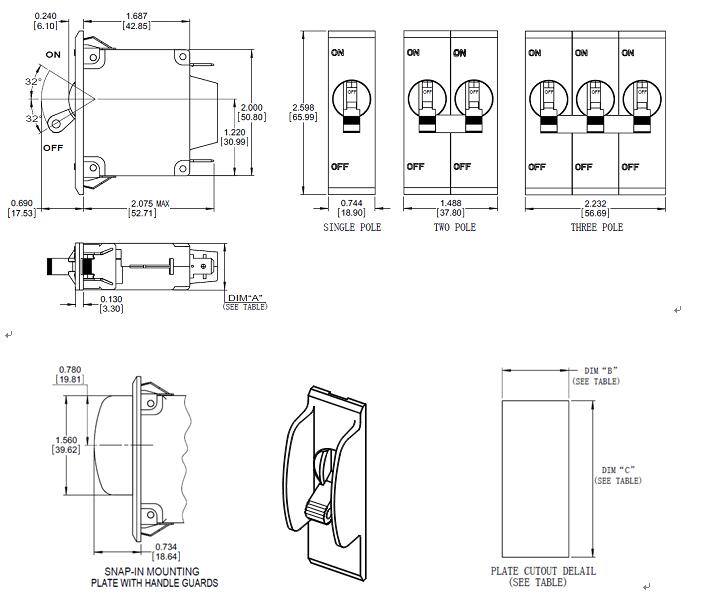 ba circuit breaker for equipment Dimensions and wiring method manufacturer