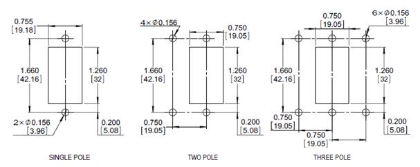 bc circuit breaker for equipment Mounting dimension Tolerance ±0.005in .13mm Unless noted