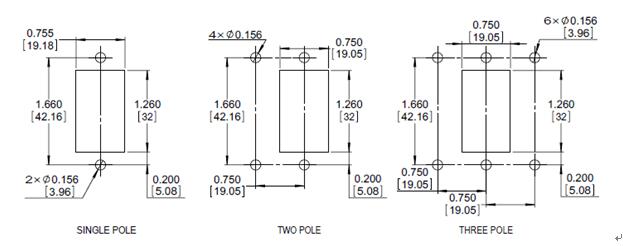 bc circuit breaker for equipment Mounting dimension Tolerance ±0.005in .13mm Unless noted