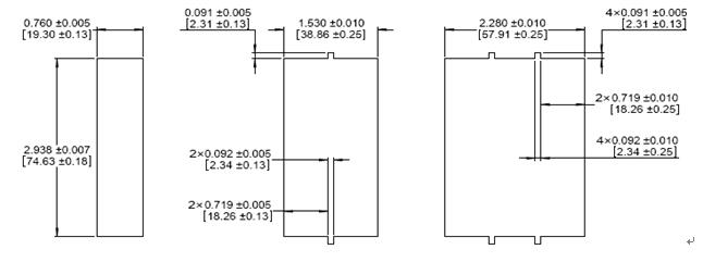 bc circuit breaker for equipment Mounting dimension Tolerance ±0.005in .13mm Unless noted