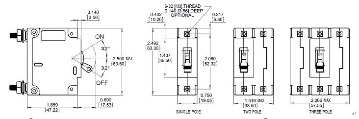 bc circuit breaker for equipment Dimensions and wiring method